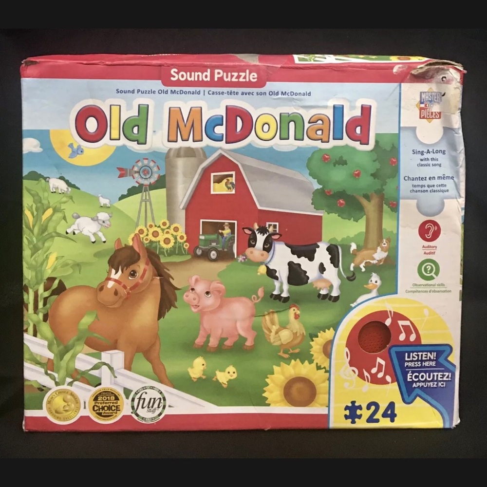 (SOLD) Old McDonald Sing A Long 24pc Sound Floor Puzzle Educational Toy